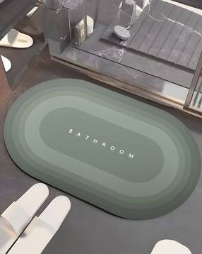 umai Typographic Print Oval Bath Mat-picture-11