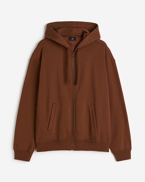 Men Loose Fit Zip-Through Hoodie