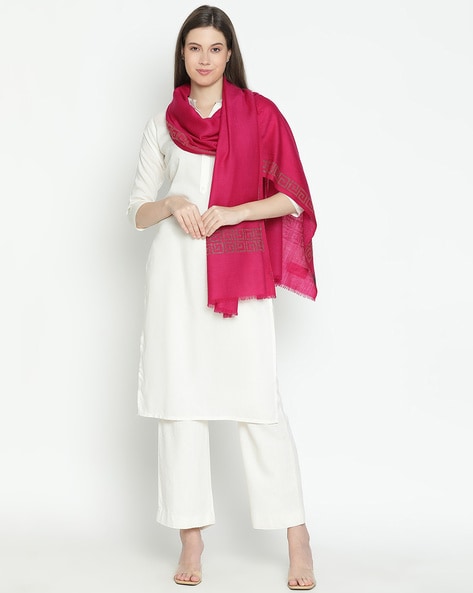 Women Rectangular-Shaped Wool Stole Price in India