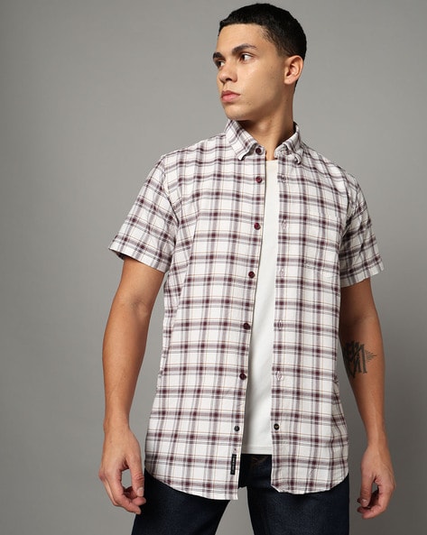 Spykar Men Checked Regular Fit Shirt