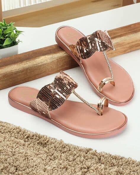 Buy Rose Gold Flat Sandals for Women by CARLTON LONDON Online