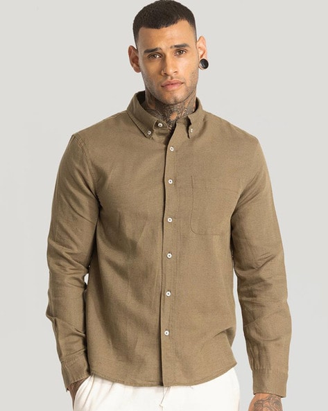 Men Slim Fit Button-Down Shirt