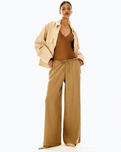 Buy Beige Trousers Pants for Women by H M Online Ajio