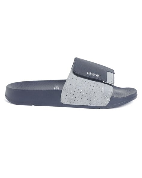 Perforated Slip-On Slides with Velcro Closure