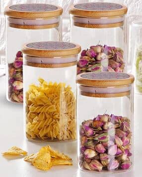 the better home Set of 4 Borosilicate Jars with Wooden Lid-picture-19
