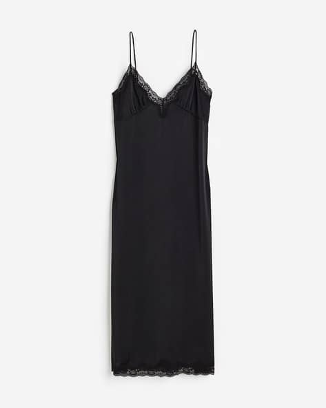 Buy H&M Women Lace-Trimmed Slip Dress Online | Ajio.com Buy H&M Women Lace-Trimmed Slip Dress Online | Ajio.com