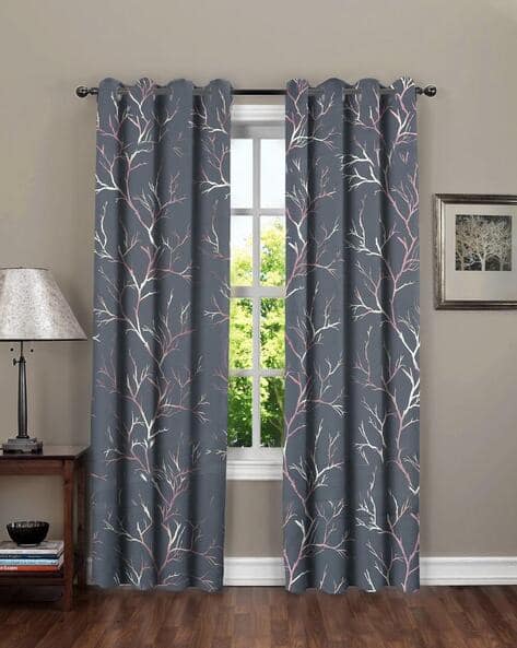 RRC Set of 2 Printed Eyelet Door Curtains