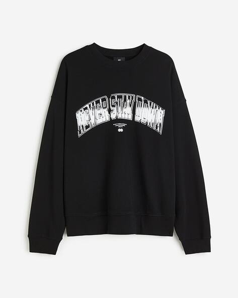 Crew Neck Black And White Country Road Jumper Buy Black Sweatshirt