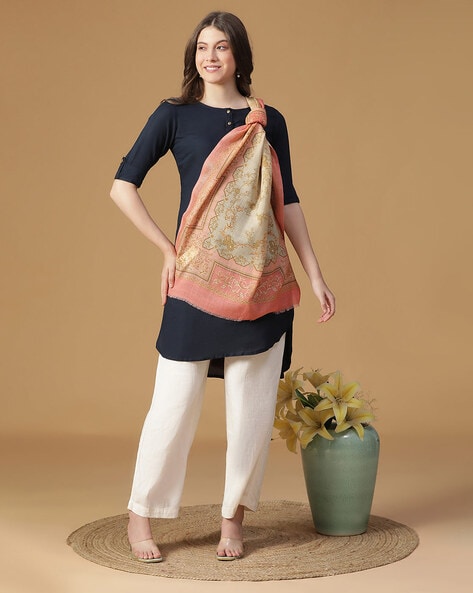 Women Rectangular-Shaped Wool Stole Price in India