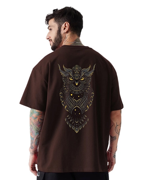 Men Graphic Print Oversized Fit Round-Neck T-Shirt