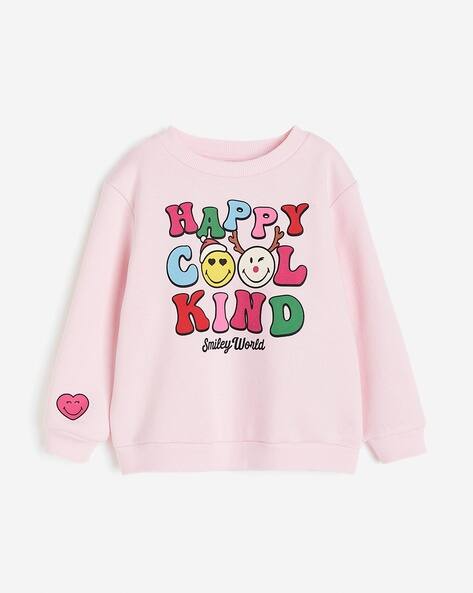 Girls Typographic Crew-Neck Sweatshirt