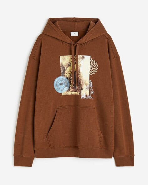 Men Graphic Print Loose Fit Hoodie