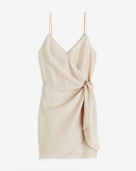 h&m cream wrap dress Women's Light beige/floral MAMA Wrap Dress