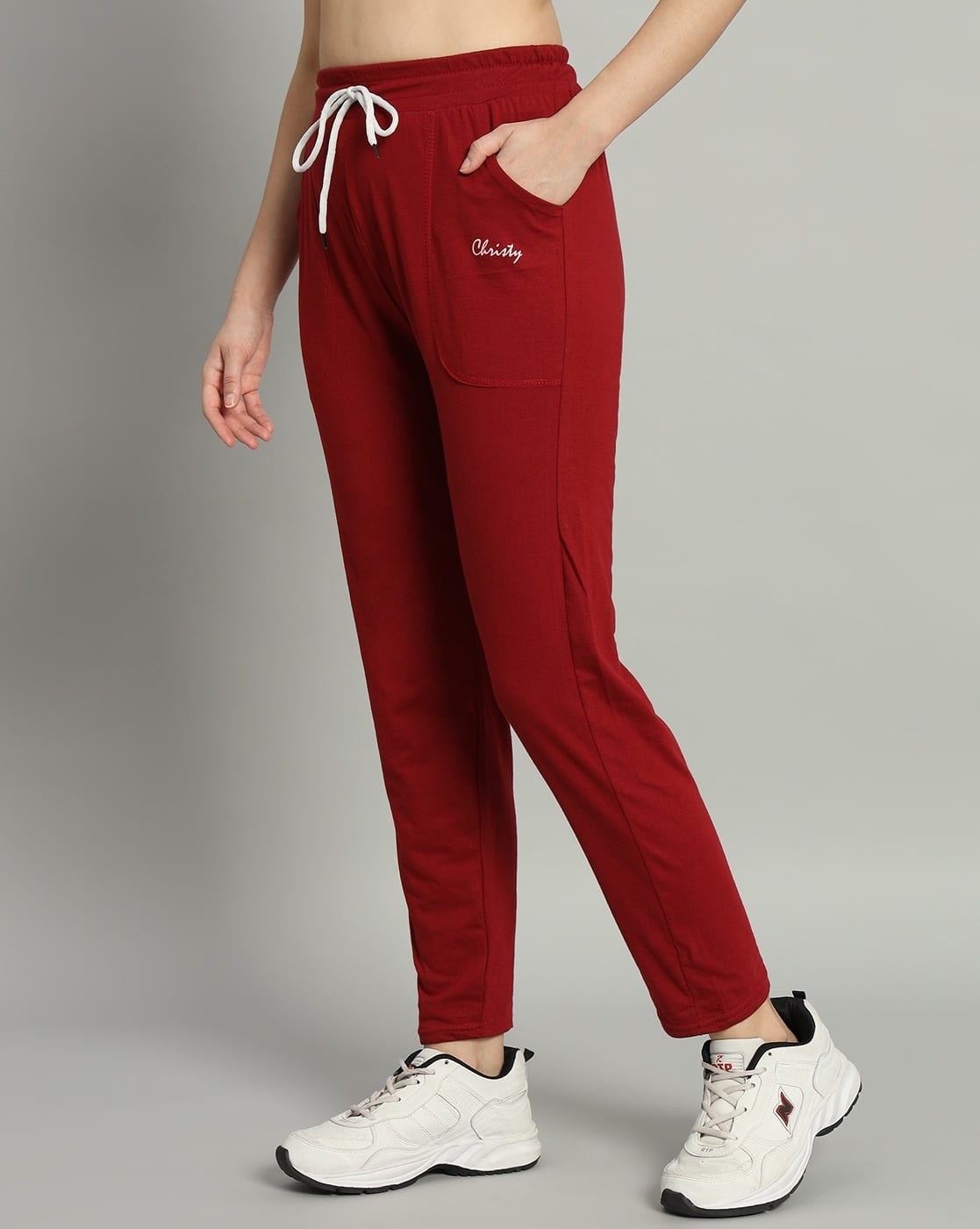Buy Navy Maroon Track Pants for Women by Christy World X AG