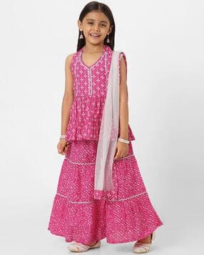nauti nati Girls Regular Fit Anarkali Sharara Kurta Set with Dupatta-picture-48