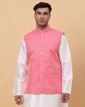 kraft india Men Stripes Nehru Jacket-picture-15
