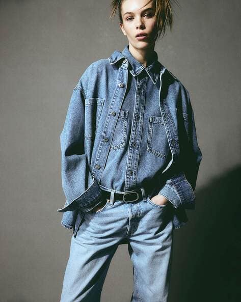 H&m Soft Denim Jacket Women Women's Jackets Puffer, Jean