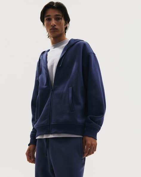 Men Loose Fit Zip-Through Hoodie