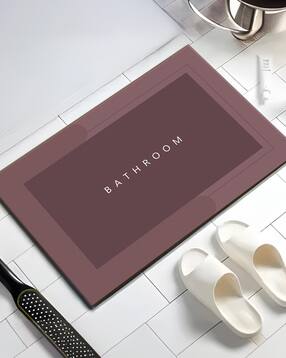 umai Typographic Print Rectangle Bath Mat-picture-39