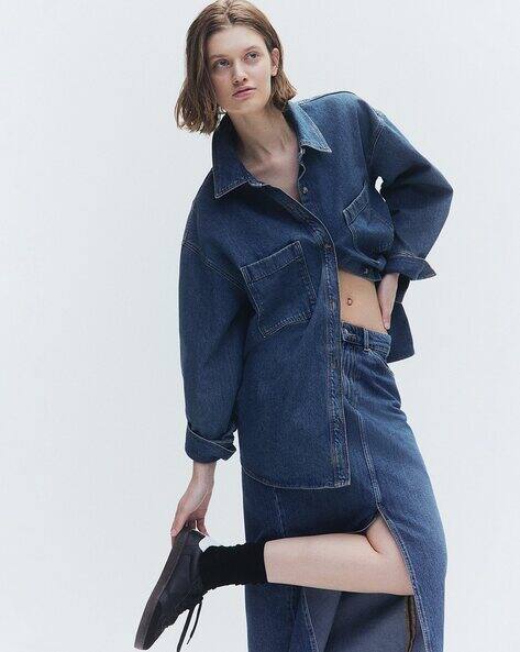 Women Oversized Denim Shirt
