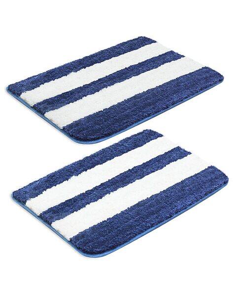 Good Homes Set of 2 1800 GSM Striped Bath Mats 23"x 15"