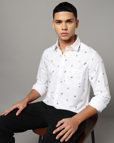 Spykar Men Printed Slim Fit Shirt