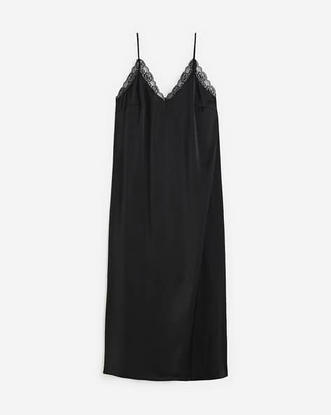 Buy H&M Women Lace-Trimmed Slip Dress Online | Ajio.com