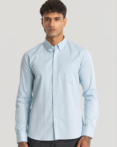 Men Slim Fit Button-Down Shirt