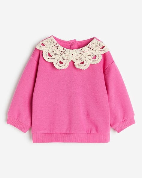 Girls Lace Collared Sweatshirt
