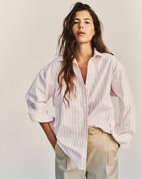 Women Striped Oxford Shirt