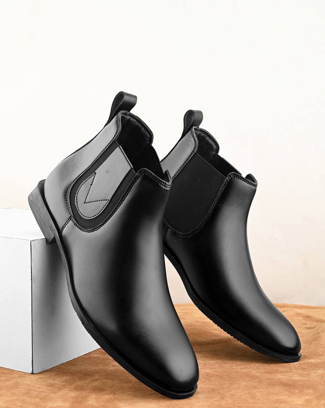Layasa Party Wear Boot Buy Black Boots For Men By FENTACIA