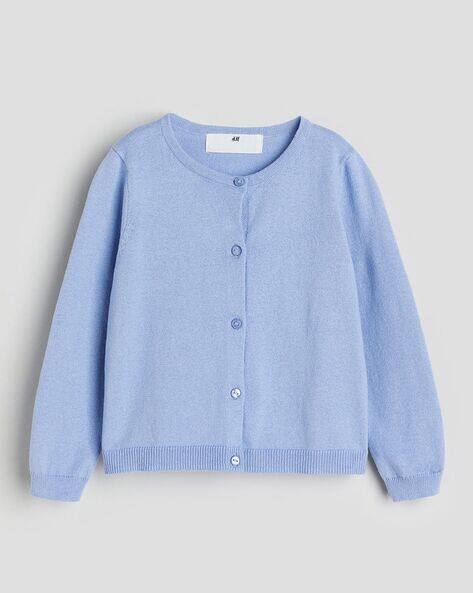 H&m Blue Cotton Cardigan Buy Blue Sweaters Cardigans For Girls By H&M Online