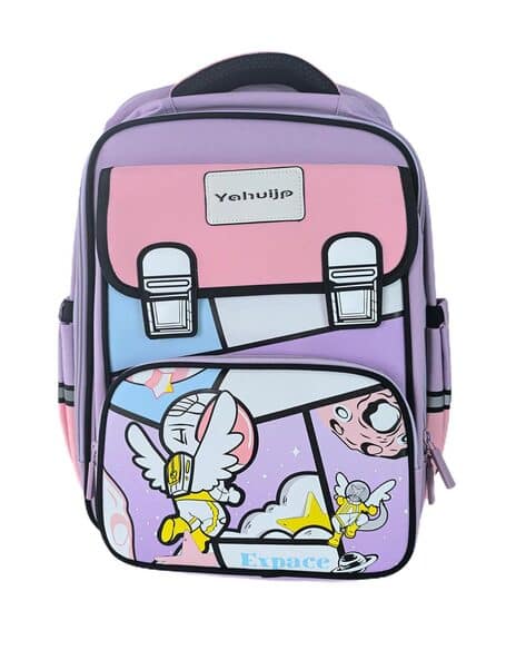 Printed School Backpack with Adjustable Straps