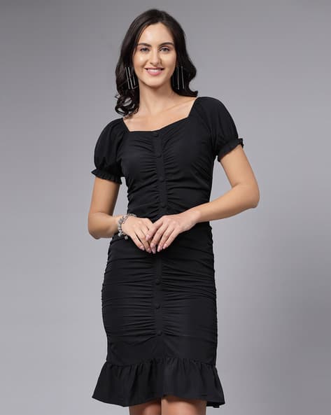 Women Regular Fit Bodycon Dress with Sweetheart Neck