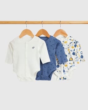 mothercare Boys Pack of 3 Printed Cotton Bodysuits-picture-21