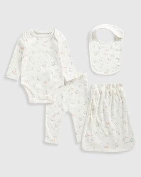 Infants My First Contemporary Woodland Cotton 4-Piece Clothing Gift Set-image-8