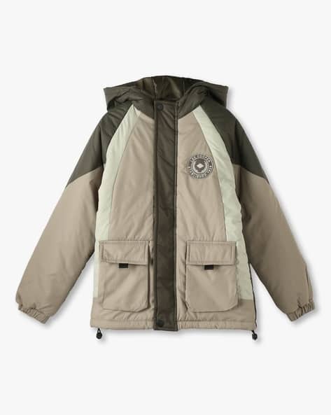 Boys Colourblock Relaxed Fit Hooded Jacket