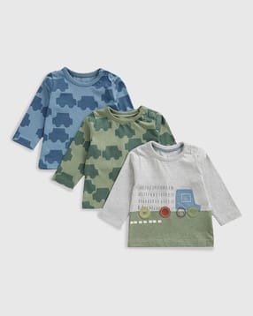 mothercare Boys Pack of 3 Car Print Round-Neck T-Shirts-picture-28
