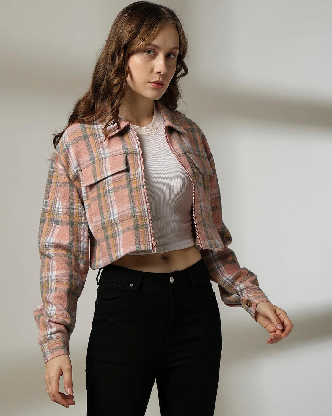 Buy RIO Women Checked Regular Fit Cro Online | Ajio.com