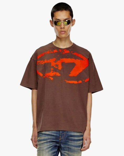 Buy DIESEL T-BOXT-N14 Crew-Neck T-Shirt | Brown Color Men