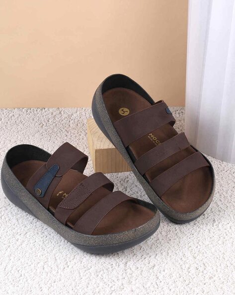 Men Slides Flip Flops with Buckle closure