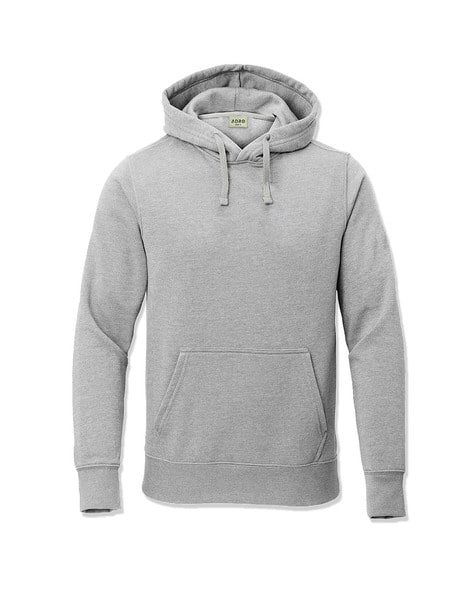Men Regular Fit Hoodie with Kangaroo Pocket