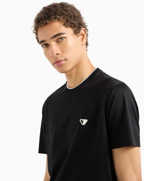 Buy EMPORIO ARMANI Crew-Neck Regular Fit T-Shirt | Black