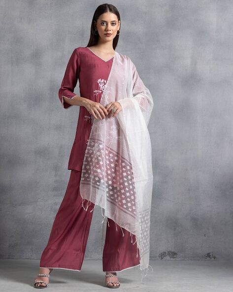 Women Printed Dupatta with Tassels Price in India