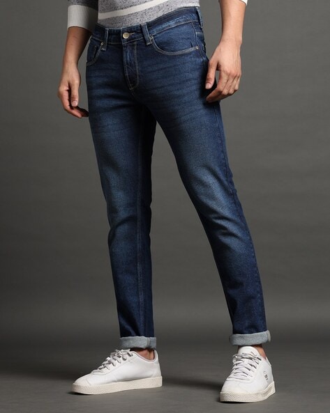 Men Mid-Wash Slim Fit Jeans