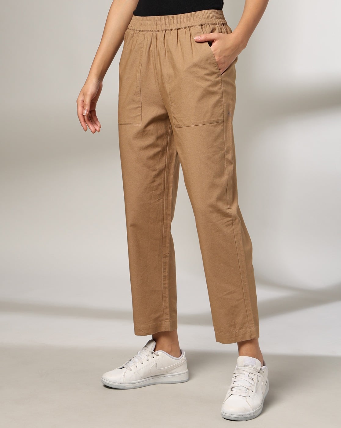 Buy Beige Trousers & Pants for Women by RIO BASIC Online | Ajio.com
