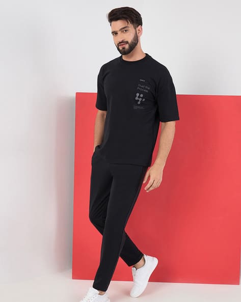 Men Regular Fit T-Shirt Track Pant Set