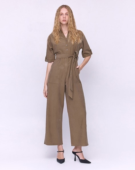 Buy Olive Green Jumpsuits Playsuits for Women by Cover Story Online Ajio