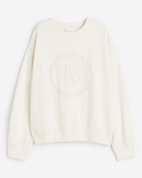 H and m white sweatshirt sale