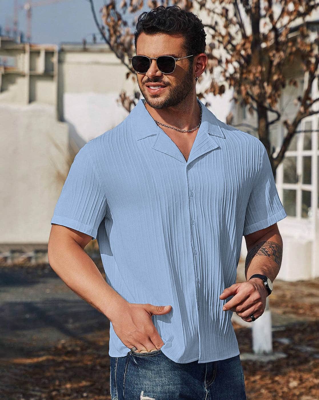Buy WUXI Men Knitted Loose Fit Shirt Online | Ajio.com